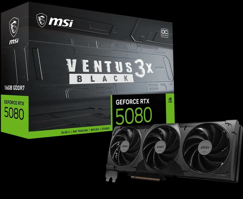 MSI GeForce RTX 5080 16G VENTUS 3X OC BLACK